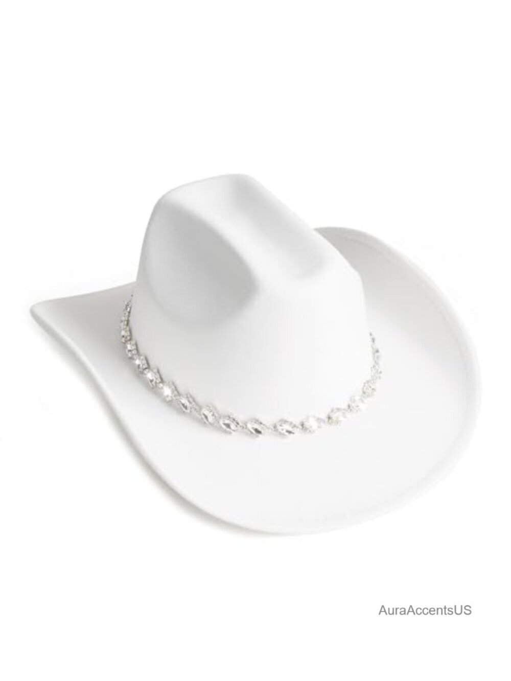 Cowboy Hat Pinched Wide Brim Rhinestone Tassel Denim Band Adjustable